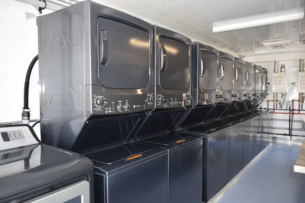 Temporary laundry unit by RKSMS for disaster relief projects.