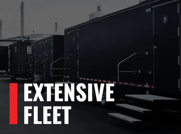 Image of mobile assets with the words "Extensive Fleet"