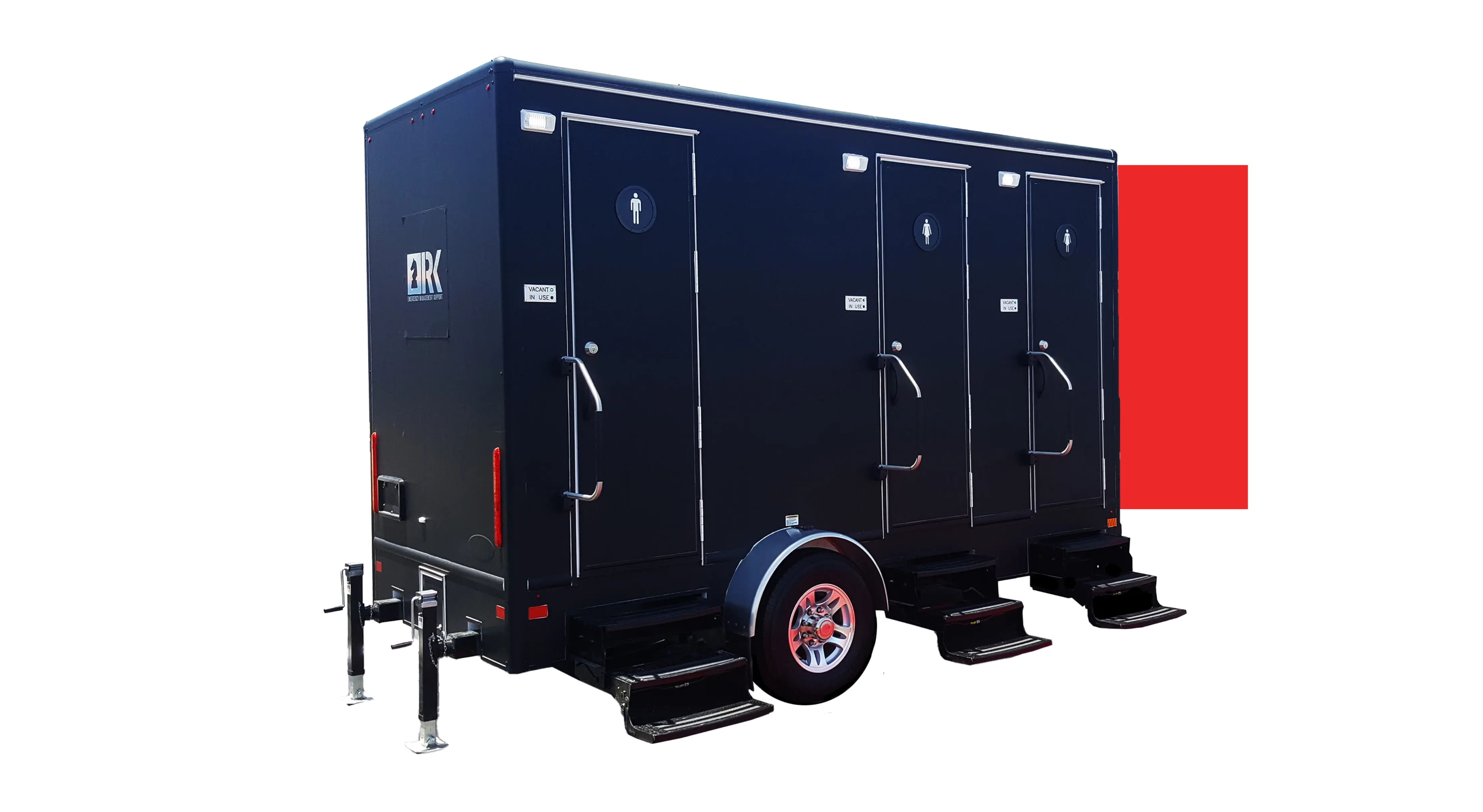 Mobile restroom units by RKSMS for disaster relief projects.