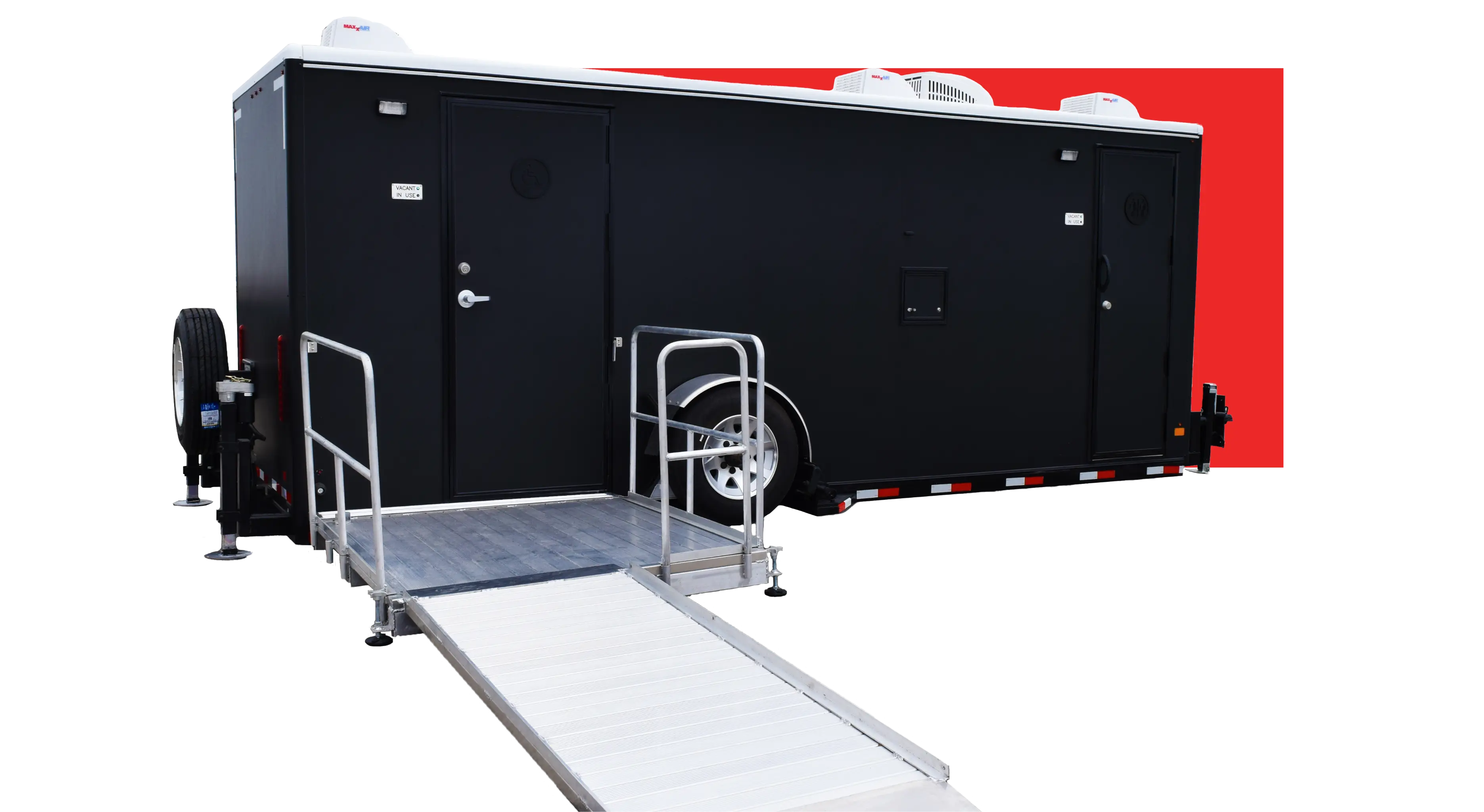 Mobile shower units by RKSMS for disaster relief projects.