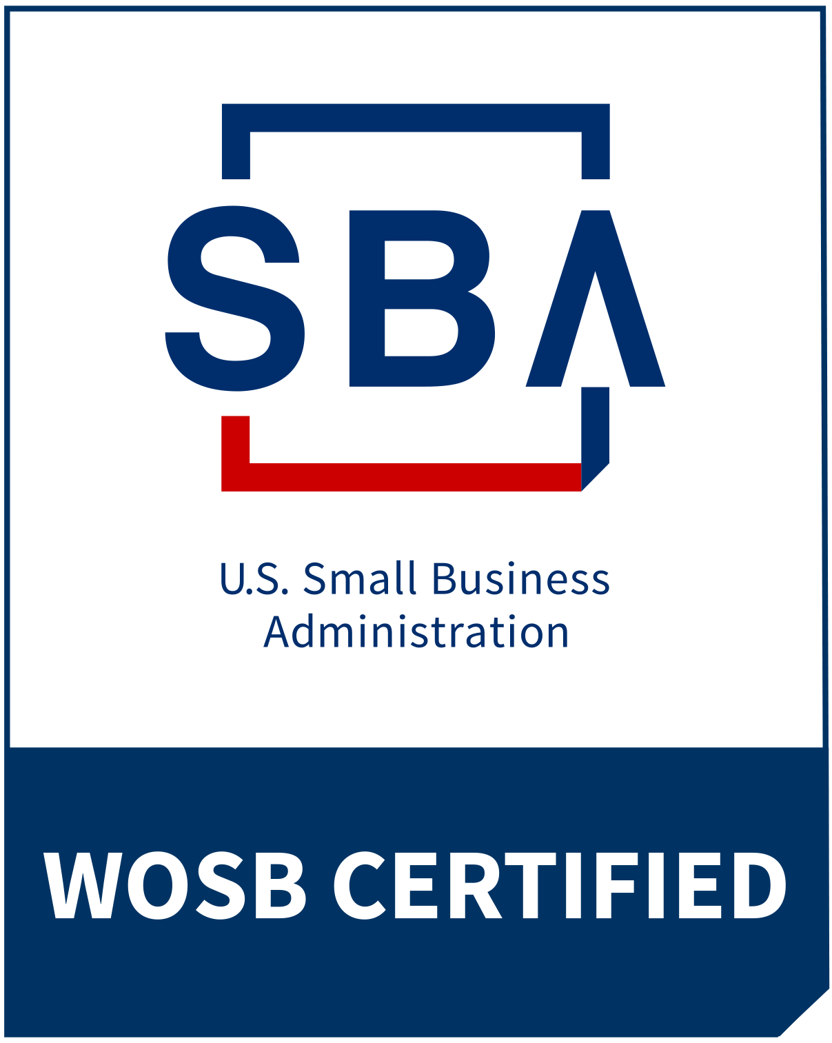 US Small Business Administration Logo
Bottom text reads "WOSB Certified"